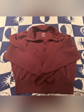 Old Navy Women's Half-Zip Bomber Jacket - Burgundy